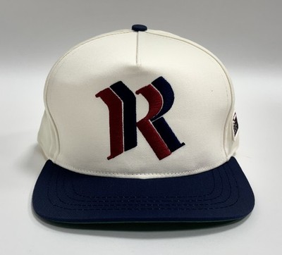 RHUDE WHITE NAVY RED SOLID PATTERN BASEBALL CAP MEN'S OS LOGO STREETWEAR 