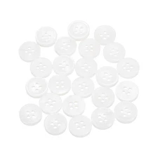 24Pcs Bowl Type Button, 4 Hole 12mm Mother of Pearl Buttons, White