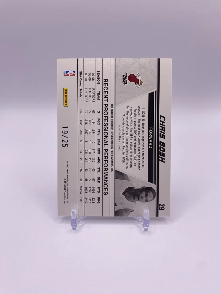 Paniini Donruss #29 Chris Bosh 2010-11 línea de producción automática #/25 Miami Heat Foto 2 de 2