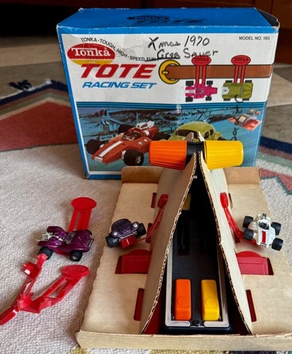 VTG 70s Tonka Tote Totes Racing Set Bug Glitter Blaster Dune Duster Cars AS IS