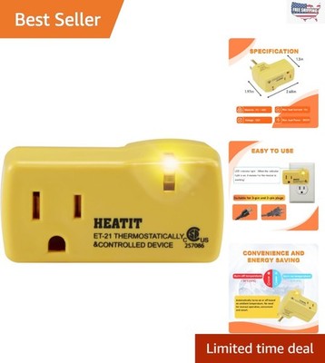 Energy-Saving Thermostatic Outlet with Indicator Light - For Winter Safety