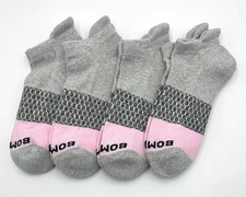 4 Pairs Bombas Women's Cushion Tri-Block Ankle socks Size Large 11-13 Pink