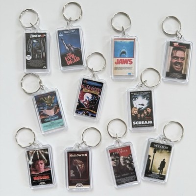 Retro Classic Horror Movies Mini VHS Inspired Keychains Collectibles Gifts