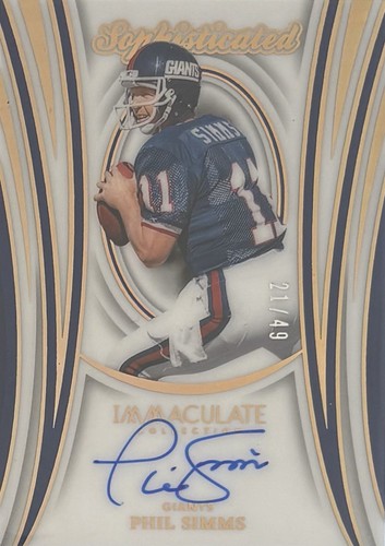 2024 Immaculate Collection PHIL SIMMS Gold Foil ON CARD AUTO Giants 21/49 MINT