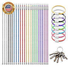 Keychain 32 Pack Stainless Steel Loops 2Mm Coated Wire Keychain Cable Key Ring 6