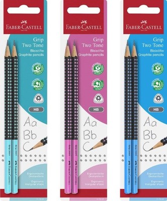 Faber-Castell Graphite Pencil Grip 2001 - Two Tone Black/Assorted Colours (No Se