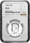 1964 50c Silver Proof Kennedy Half Dollar NGC Graded PF 67 with New Holder