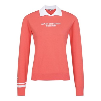 MASTER BUNNY EDITION  Color Block Point Logo Collar Knit