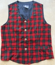 Vintage Women’s Herman Geist Tartan Plaid Holiday Vest Size S