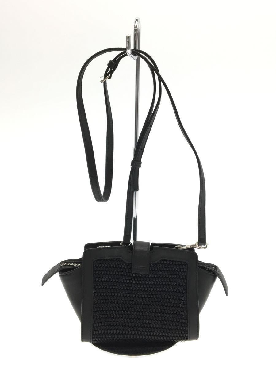 SAINT LAURENT BORSA A TRACOLLA RAFIA Nera YSL 2WAY MINI Usata