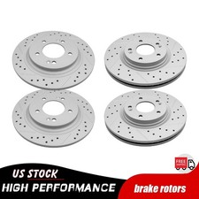 Front Rear Drilled Brake Disc Rotors for Hyundai Sonata Kona Kia K5 Niro EV