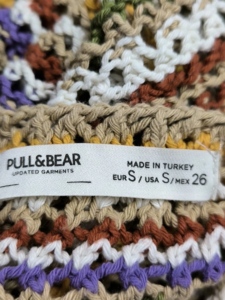 PULL & BEAR Robe d’été Dames Robe T EU 36 orange clair-vert-brun - Photo 4/4