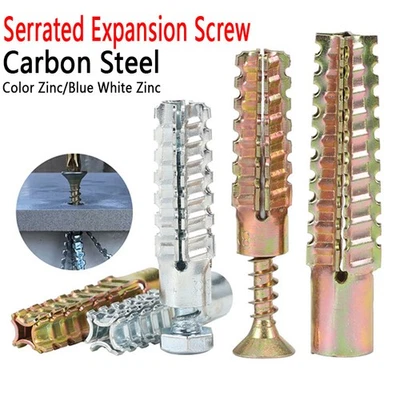 Serrated Expansion Screw Metal Concrete Screws Fasteners Bolt Concrete Wall New