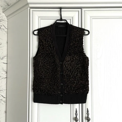 Gilet pelliccia Prada autunno 2000 Astrakhan IT 44
