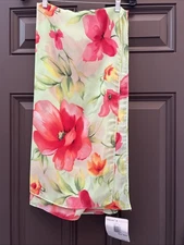 Anne Cole Tropical Swimwear Tie Wrap Skirt Sarong Scarf NOS Floral Celery Green