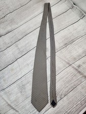 Brooks Brothers Makers All Silk Neck Tie Navy, Blue, Gold Geometic Pattern. USA