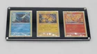 Pokemon 3 Card Holder Acrylic Case Framing/Display Quality + 3 Random Holo Cards