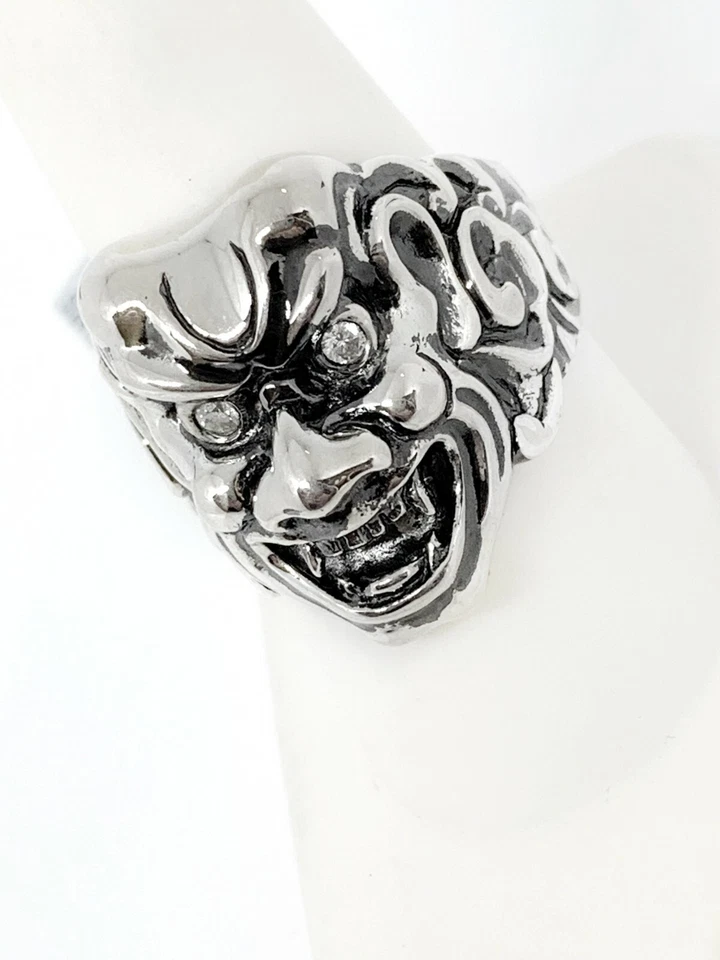 Máscara de guerreiro japonês com anel de diamantes prata esterlina Stephen Webster - Imagem 2 de 4