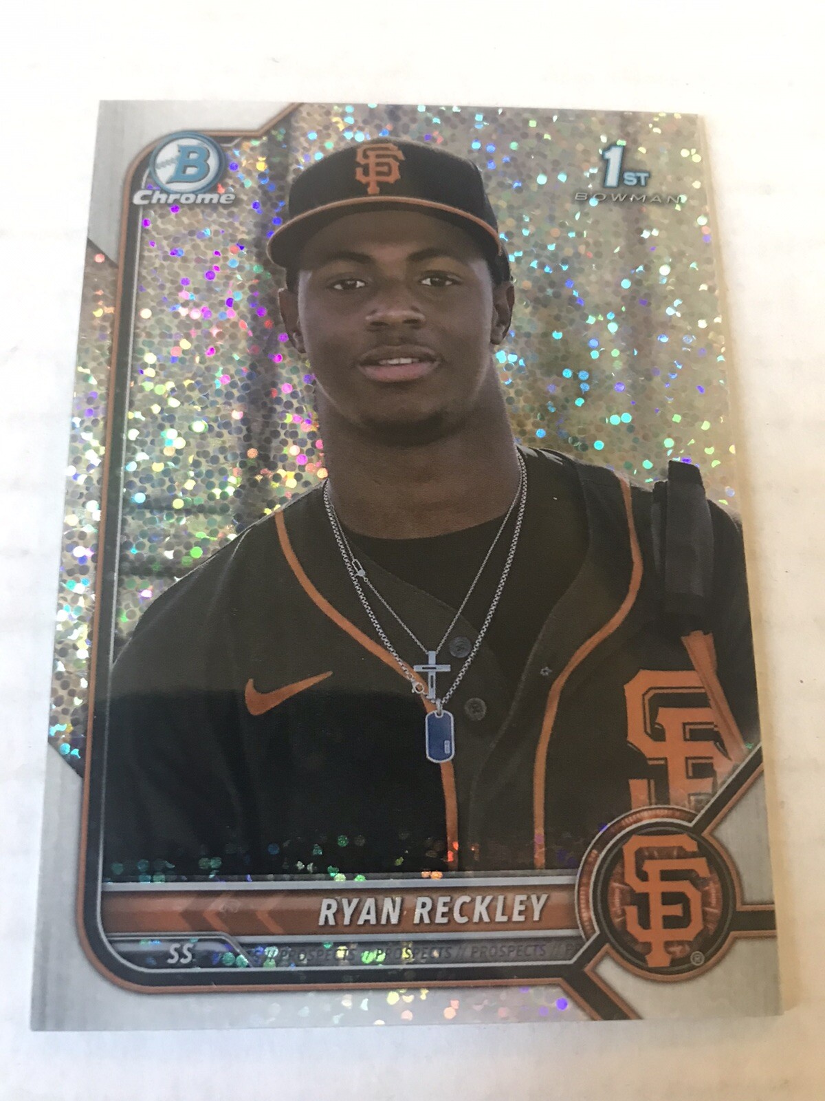2022 Bowman Chrome Ryan Reckley BCP-163 1st Speckle Refractor /299 Giants NM