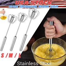 Semi-Automatic Egg Whisk Hand Push Egg Beater Stainless Steel Blender Mixer Tool
