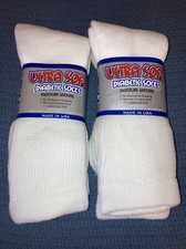 Ultra Soft Boot Length Diabetic Socks - Made In The USA - 4 Pairs. Size L 10-13