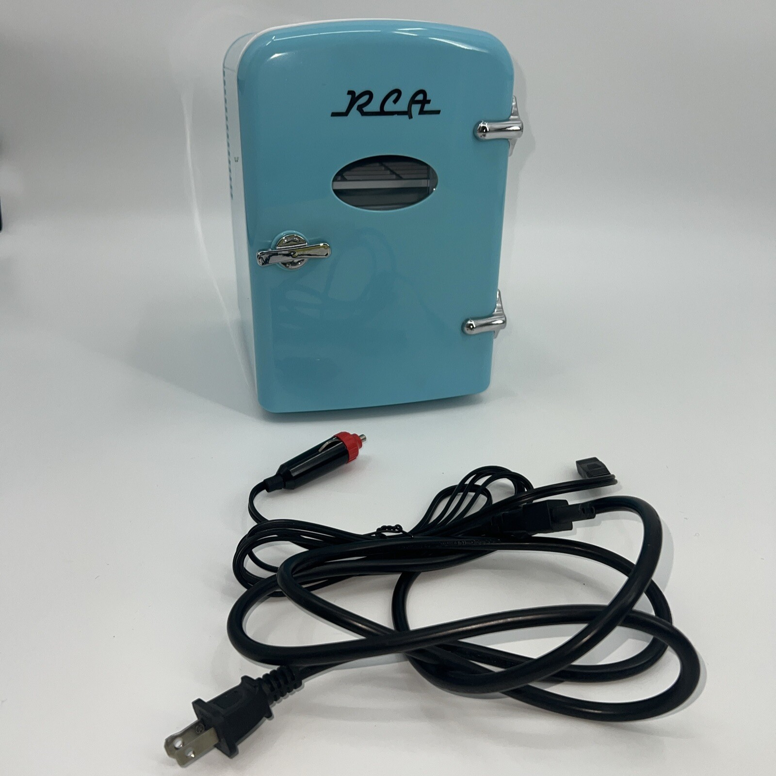 RCA RMIS129-BLUE Mini Retro 6 Can Beverage Refrigerator-Blue *Photo Measurements