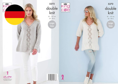 5372 Strickmuster für Damen-Pullover mit kurzen und langen Ärmeln, Baumwoll-Top,