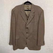 Burberry London Men's 48L Brown Houndstooth Kensington Silk Wool Suit Jacket
