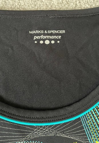 M&S ACTIVEWEAR TOP - BLACK - UK 12 - GOOD CONDITION - Picture 2 of 4