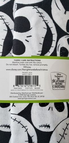 Disney Nightmare Before Christmas Cotton Fabric Packed Jack Skellington Faces - 第 4/7 張圖片