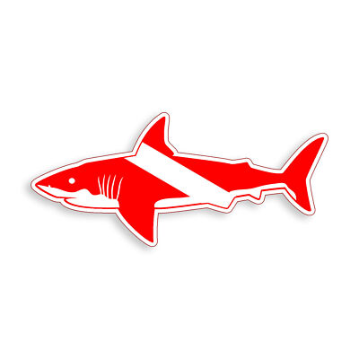 Diver Down Shark Sticker Decal