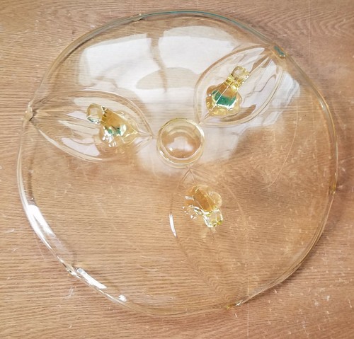 Vintage Lancaster or Standard Glass Yellow Three-Toed Sandwich Plate - Picture 7 of 10