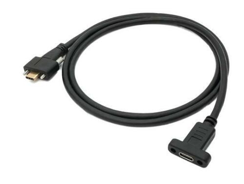 USB 3.1 Kabel 2 m Typ C Stecker zu Buchse Schraube Adapter in Schwarz - Bild 1 von 4