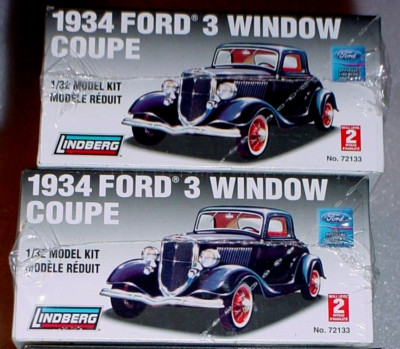LOT OF () Lindberg 1934 Ford 3 Window Coupe Model Kit # 72133 Sealed 1/32 Scale