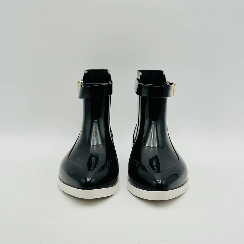 Melissa & Jason Wu Ankle Boots Black White Bow 39 / 8 M Rain Boots IN BOX $190 - Image 3 of 4
