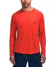 New Men's XL Nautica Performance Rash Guard Beach Sun Defender Long Sleeve Shirt