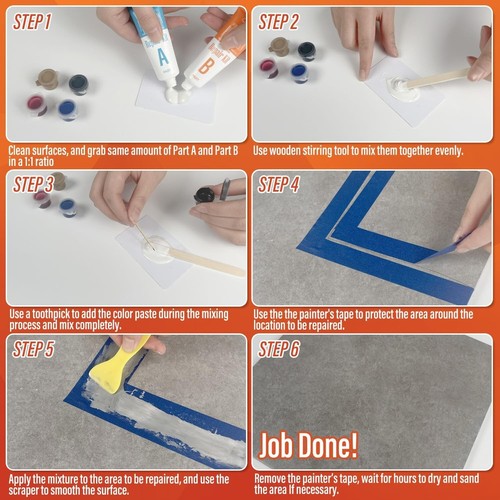 All-in-One Fiberglass and Acrylic Tub Repair Kit - Environmentally Friendly - Picture 9 of 10