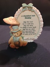 Cherished Teddies "A Cherished Irish Blessing" Figurine Lucky Plaque 110981