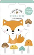 Doodlebug Stickers Doodle-pop 3D Fox & Friends Smiling Mushrooms Patterns