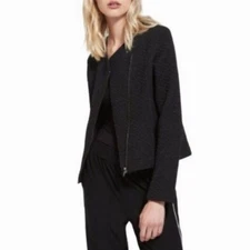 Lysse Quilted Devoe Jacket Size Small Womens Asymmetrical Zip Black 24-2243-M7