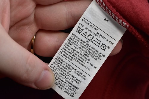 Old Navy Microfleece Funnel Neck Hoodie Sweatshirt Have a Heart Red Womens 2X - Picture 13 of 14