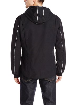 True Religion Men's Reflective Moto Jacket Jet Black MC431TF1 - Main Image