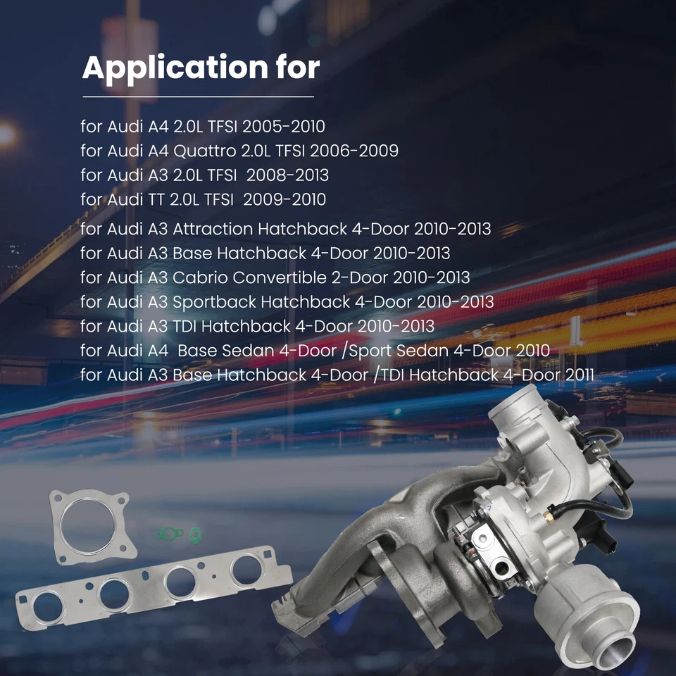 For Audi A4 2.0T B7 SPOILER BWE BWT K03 2005 2007 2008 2009 Turbo Turbocharger Foto 3 de 4
