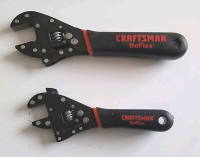 Vintage Craftsman ReFlex verstellbarer Schraubenschlüssel Set 6'' & 8'' einzigartige Spezialeinsätze USA
