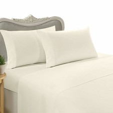 1000 Thread Count 100 Egyptian Cotton Bed Sheet Set 1000 TC FULL Ivory Solid