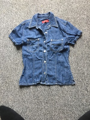 River Island Denim Top Size S | eBay