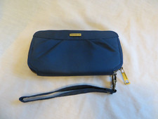 Travelon RFID Wallet Clutch Zip Around Detachable Strap Bue FF11996