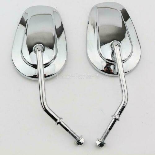 US Chrome Motorcycle Rearview Side Mirrors – Blade Style, Fits Harley Davidson Street Glide & Road – Aluminum, 5.9"