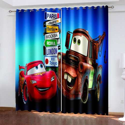3D Cars Lightning McQueen Gardinen Vorhänge Jungen Verdunkelungsvorhänge Ring oben Ösen - Bild 8 von 27