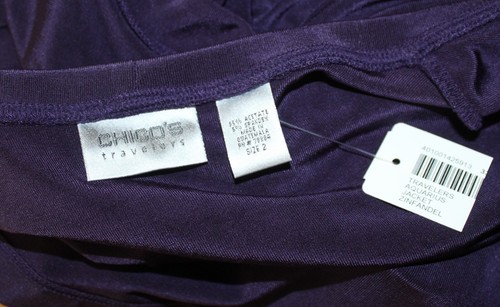 NWT Chico's Travelers Sz 2 L PURPLE ZINFANDEL Open Jacket Blazer Slinky Knit - Picture 4 of 4
